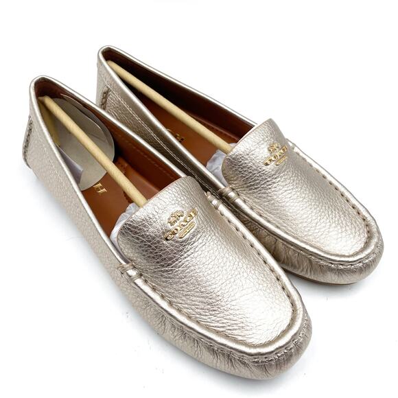 Coach Metallic Gold Women's Loafers - Picture 2 of 10